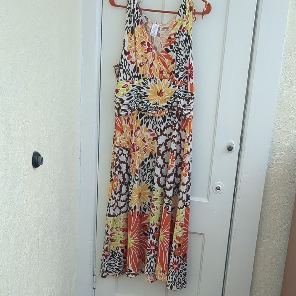 Orange and Yellow Halter Sundress Maxi